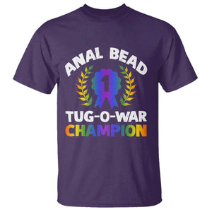 Anal Bead Tug O War Champion Funny Offensive T Shirt Inappropriate Adult Humor Rainbow TS02 Purple Print Your Wear