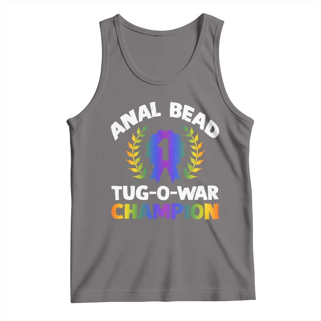 Anal Bead Tug O War Champion Funny Offensive Tank Top Inappropriate Adult Humor Rainbow TS02 Deep Heather Print Your Wear