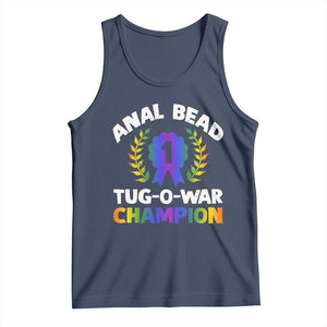 Anal Bead Tug O War Champion Funny Offensive Tank Top Inappropriate Adult Humor Rainbow TS02 Navy Print Your Wear