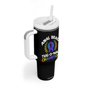 Anal Bead Tug O War Champion Funny Offensive Tumbler With Handle Inappropriate Adult Humor Rainbow TS02 Print Your Wear