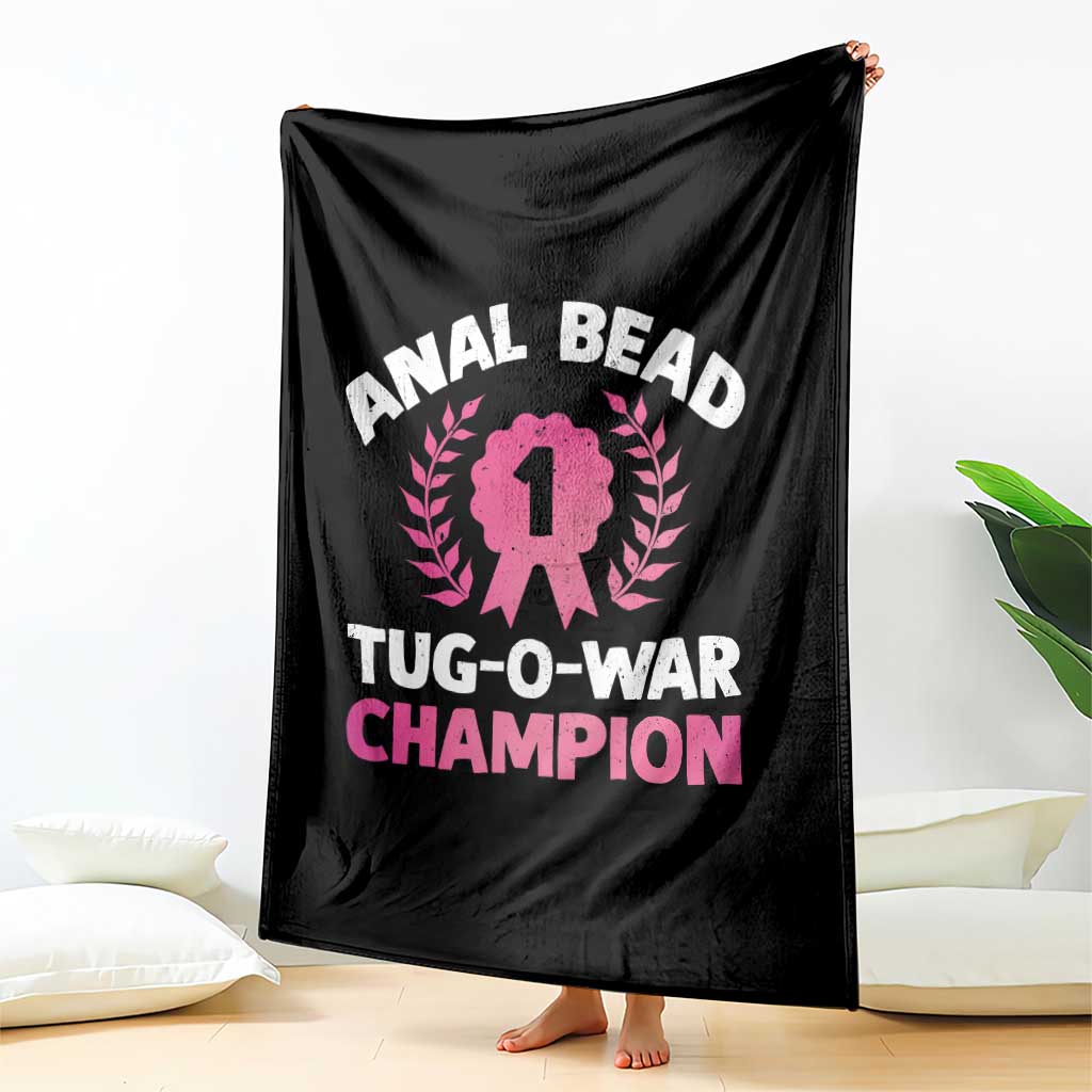 Anal Bead Tug O War Champion Funny Offensive Throw Blanket Inappropriate Adult Humor Pink TS02 Print Your Wear
