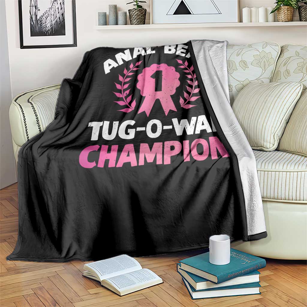 Anal Bead Tug O War Champion Funny Offensive Throw Blanket Inappropriate Adult Humor Pink TS02 Print Your Wear