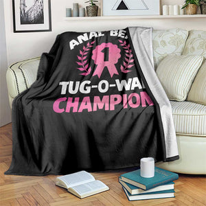Anal Bead Tug O War Champion Funny Offensive Throw Blanket Inappropriate Adult Humor Pink TS02 Print Your Wear