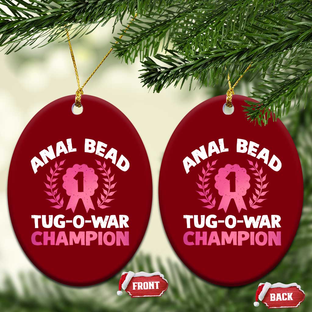 Anal Bead Tug O War Champion Funny Offensive Ceramic Ornament Inappropriate Adult Humor Pink TS02 Print Your Wear