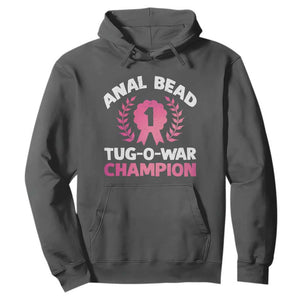 Anal Bead Tug O War Champion Funny Offensive Hoodie Inappropriate Adult Humor Pink TS02 Dark Heather Print Your Wear