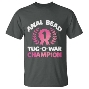 Anal Bead Tug O War Champion Funny Offensive T Shirt Inappropriate Adult Humor Pink TS02 Dark Heather Print Your Wear