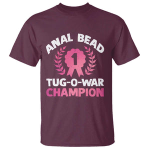 Anal Bead Tug O War Champion Funny Offensive T Shirt Inappropriate Adult Humor Pink TS02 Maroon Print Your Wear