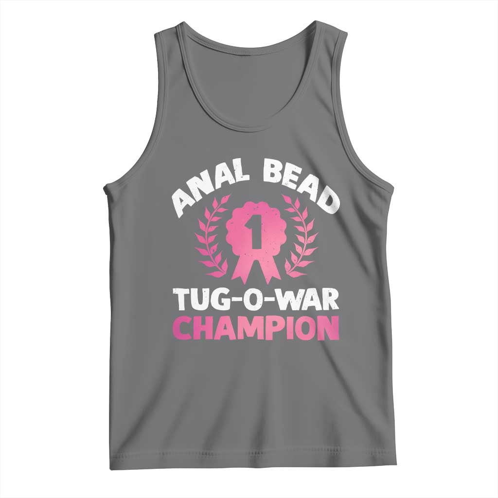 Anal Bead Tug O War Champion Funny Offensive Tank Top Inappropriate Adult Humor Pink TS02 Black Heather Print Your Wear