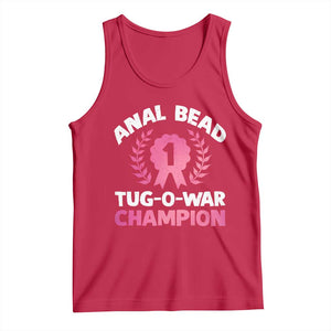 Anal Bead Tug O War Champion Funny Offensive Tank Top Inappropriate Adult Humor Pink TS02 Red Print Your Wear