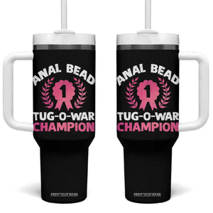 Anal Bead Tug O War Champion Funny Offensive Tumbler With Handle Inappropriate Adult Humor Pink TS02 One Size: 40 oz Black Print Your Wear