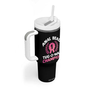 Anal Bead Tug O War Champion Funny Offensive Tumbler With Handle Inappropriate Adult Humor Pink TS02 Print Your Wear