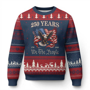 250 Years of Liberty American Semiquincentennial Ugly Christmas Sweater We The People Patriotic Eagle Heritage 1776 2026 TS02 Navy Red Print Your Wear