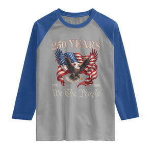 250 Years of Liberty American Semiquincentennial Raglan Shirt We The People Patriotic Eagle Heritage 1776 2026 TS02 Sport Gray Royal Print Your Wear