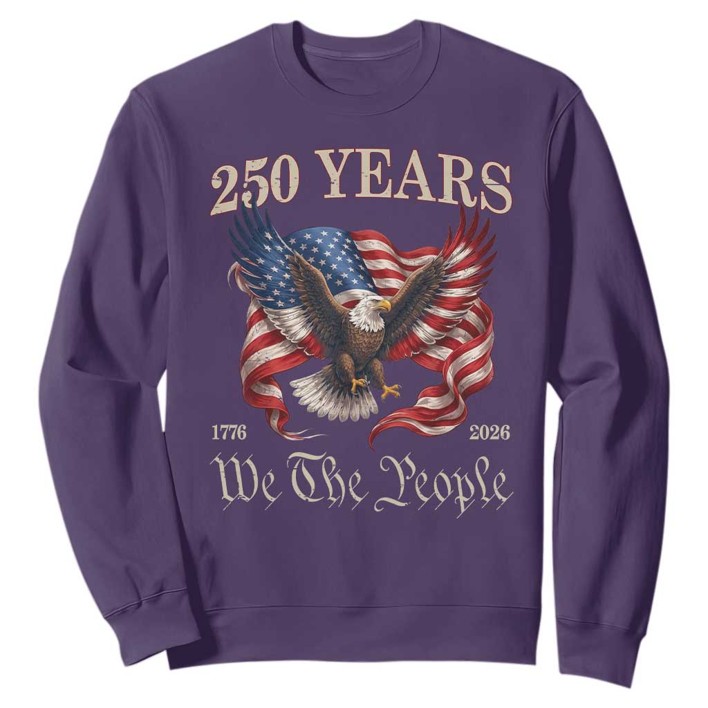 250 Years of Liberty American Semiquincentennial Sweatshirt We The People Patriotic Eagle Heritage 1776 2026 TS02 Purple Print Your Wear