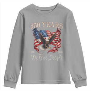 250 Years of Liberty American Semiquincentennial Youth Sweatshirt We The People Patriotic Eagle Heritage 1776 2026 TS02 Sport Gray Print Your Wear