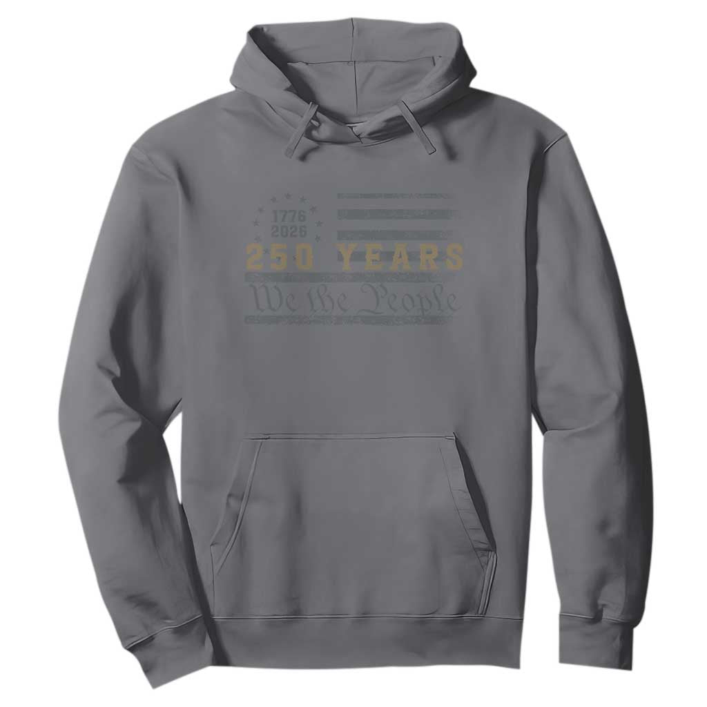 250 Years of Freedom American Flag Vintage Hoodie 1776-2026 We The People Patriotic Heritage TS02 Charcoal Print Your Wear