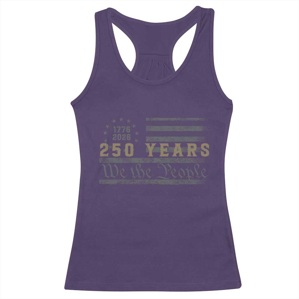 250 Years of Freedom American Flag Vintage Racerback Tank Top 1776-2026 We The People Patriotic Heritage TS02 Purple Print Your Wear