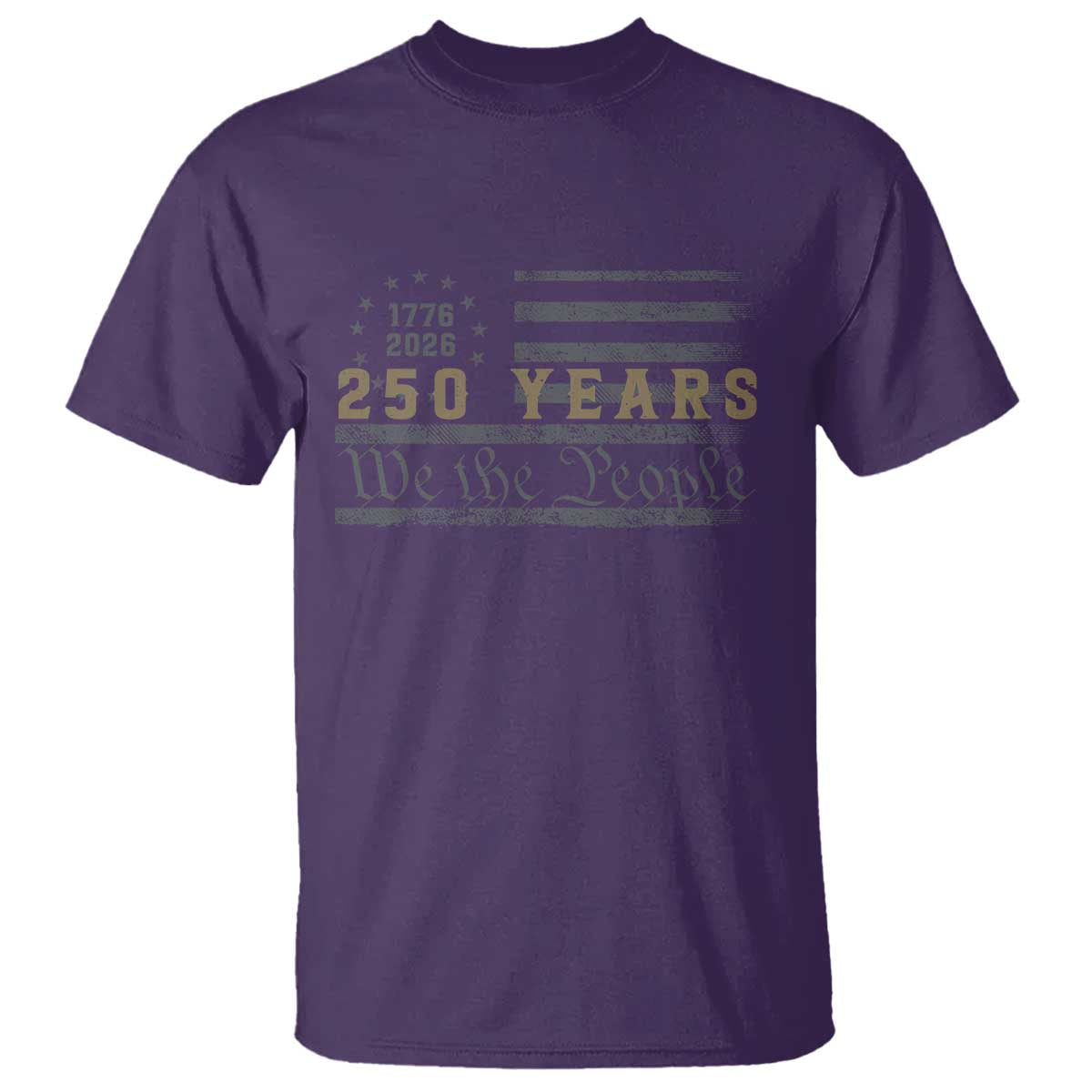 250 Years of Freedom American Flag Vintage T Shirt 1776-2026 We The People Patriotic Heritage TS02 Purple Print Your Wear