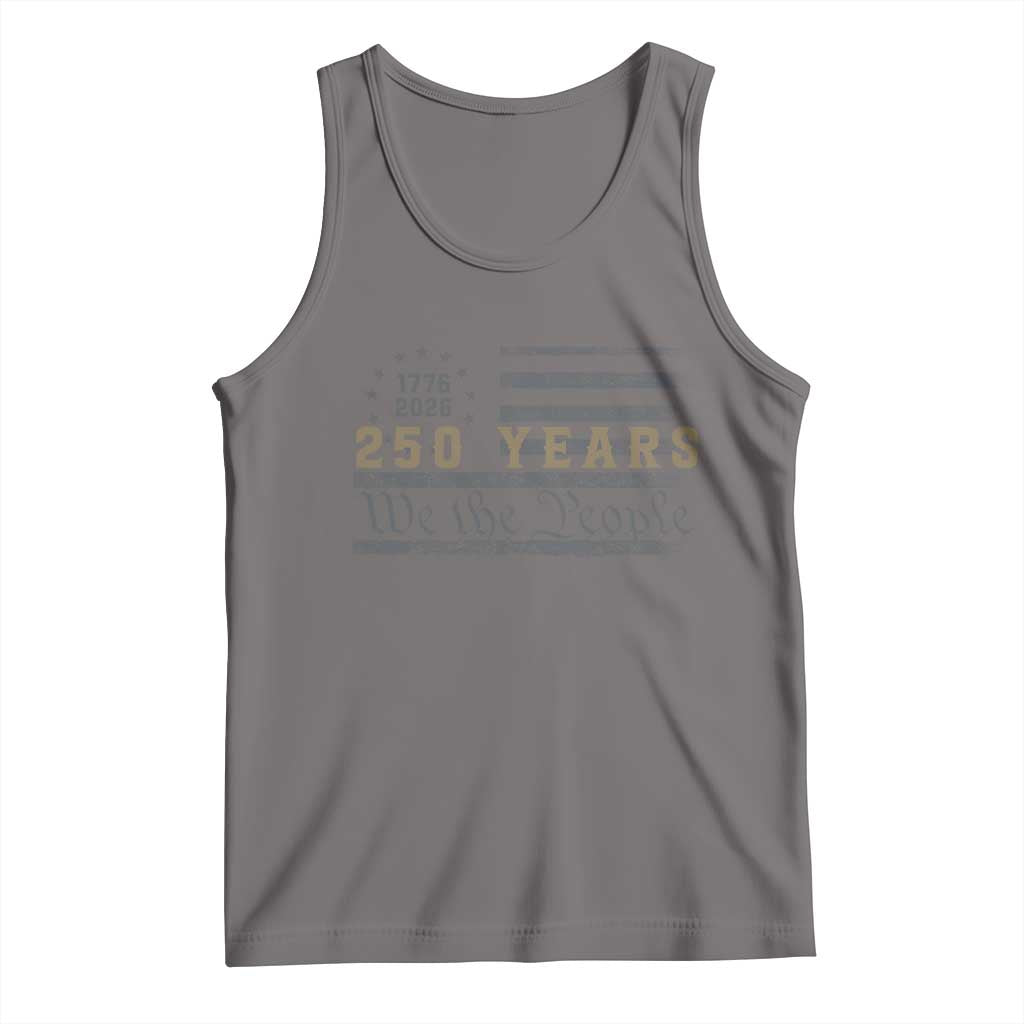 250 Years of Freedom American Flag Vintage Tank Top 1776-2026 We The People Patriotic Heritage TS02 Deep Heather Print Your Wear