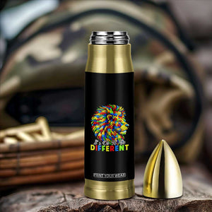 Colorful Autism Acceptance Lion Bullet Tumbler It Is Ok To Be Different Courageous Neurodiversity Support TS02 Print Your Wear