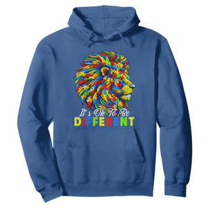 Colorful Autism Acceptance Lion Hoodie It Is Ok To Be Different Courageous Neurodiversity Support TS02 Royal Blue Print Your Wear