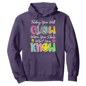 Motivational Test Day Glow Hoodie Today You Will Glow When You Show What You Know TS02 Purple Print Your Wear