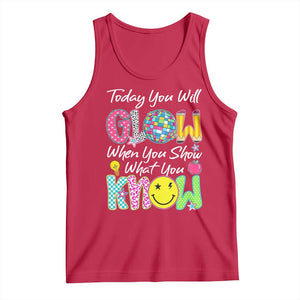 Motivational Test Day Glow Tank Top Today You Will Glow When You Show What You Know TS02 Red Print Your Wear