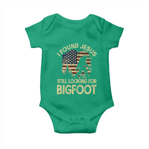 I Found Jesus Still Looking for Bigfoot Patriotic Baby Onesie American Flag Christian Religious Sasquatch Vintage TS02 Irish Green Print Your Wear