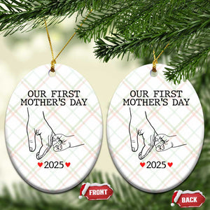 New Mom Est. 2025 Ceramic Ornament First Mothers Day Matching Gift Light TS02 Print Your Wear