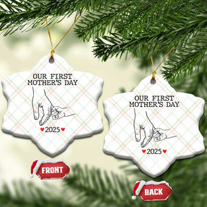 New Mom Est. 2025 Ceramic Ornament First Mothers Day Matching Gift Light TS02 Print Your Wear