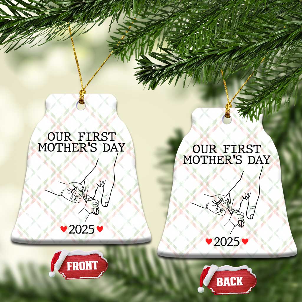 New Mom of Twins Est. 2025 Ceramic Ornament First Mothers Day Matching Gift Light TS02 Print Your Wear