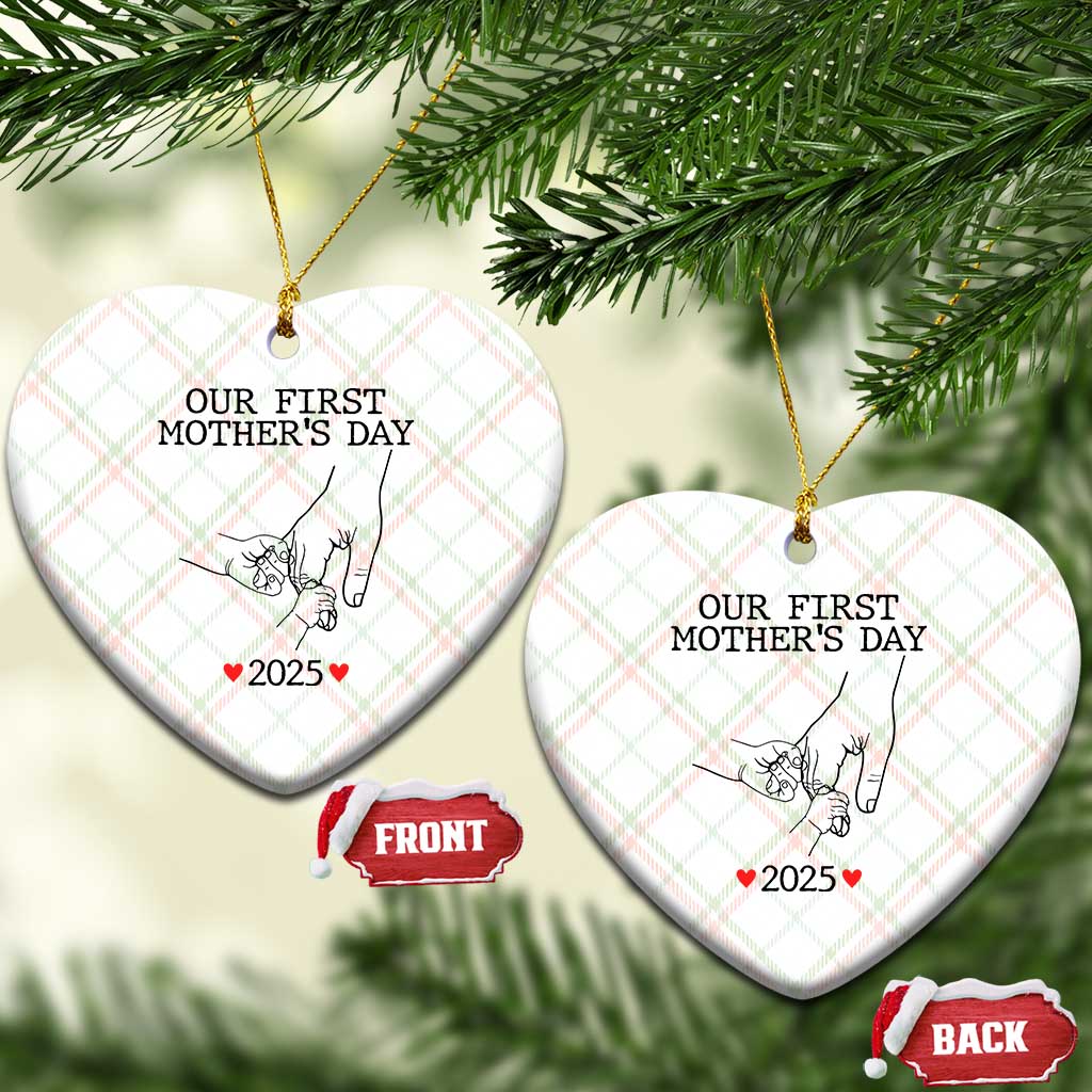 New Mom of Twins Est. 2025 Ceramic Ornament First Mothers Day Matching Gift Light TS02 Print Your Wear