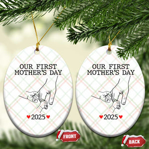 New Mom of Twins Est. 2025 Ceramic Ornament First Mothers Day Matching Gift Light TS02 Print Your Wear