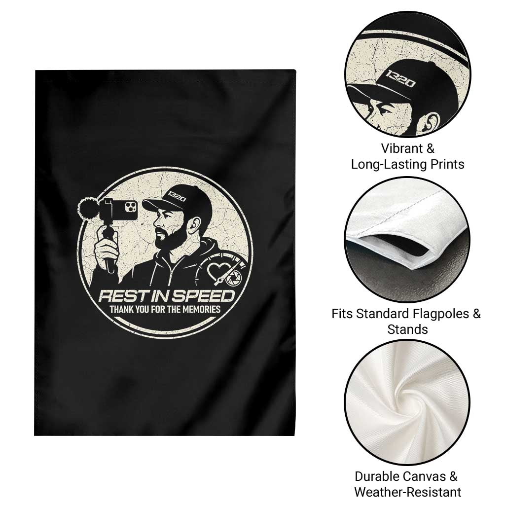 Rest In Speed Thank You For The Memories Garden Flag Automotive Media Legend Memorial Tribute TS02 Print Your Wear