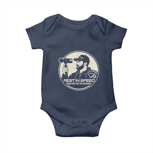 Rest In Speed Thank You For The Memories Baby Onesie Automotive Media Legend Memorial Tribute TS02 Navy Print Your Wear