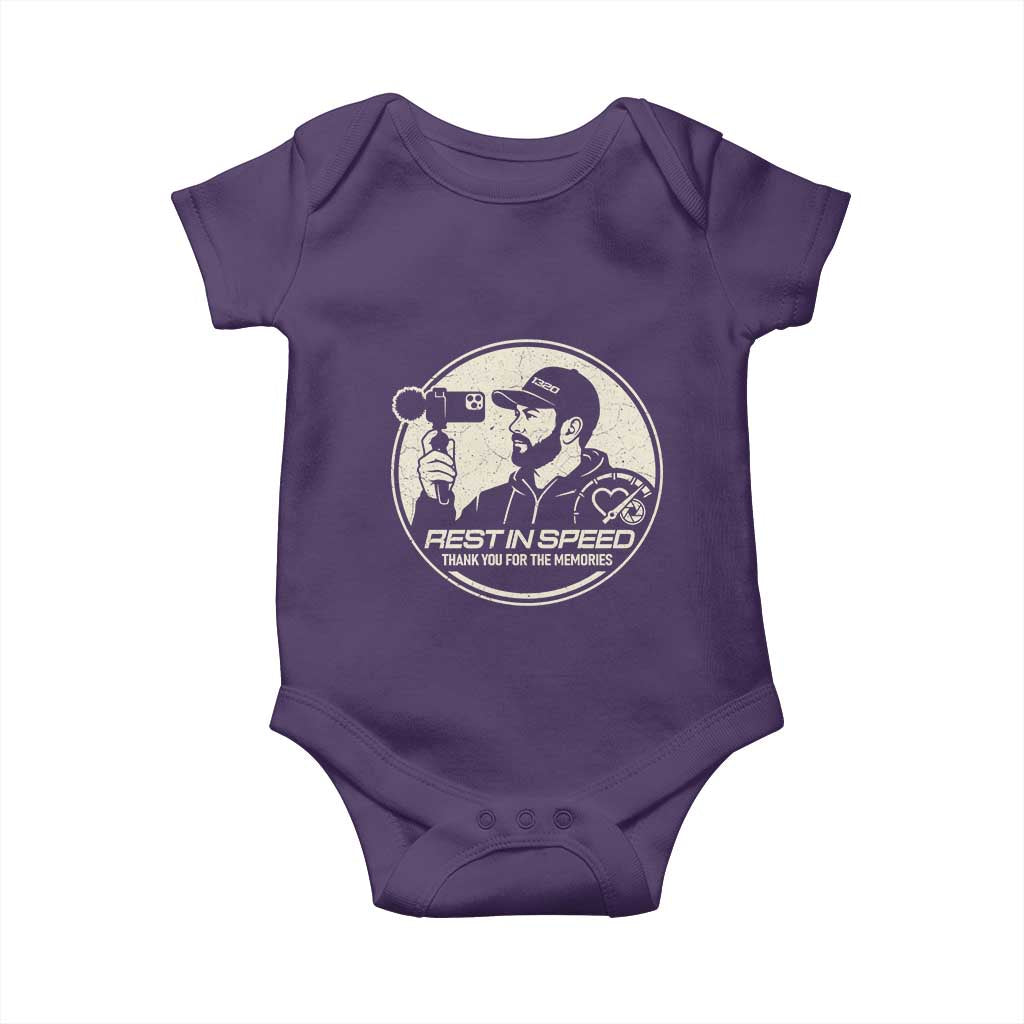 Rest In Speed Thank You For The Memories Baby Onesie Automotive Media Legend Memorial Tribute TS02 Purple Print Your Wear