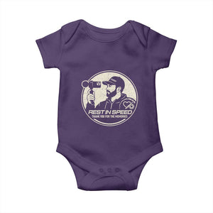 Rest In Speed Thank You For The Memories Baby Onesie Automotive Media Legend Memorial Tribute TS02 Purple Print Your Wear