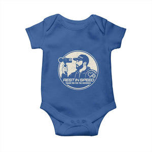 Rest In Speed Thank You For The Memories Baby Onesie Automotive Media Legend Memorial Tribute TS02 Royal Blue Print Your Wear