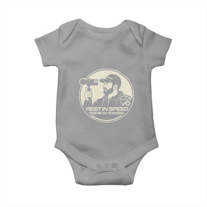 Rest In Speed Thank You For The Memories Baby Onesie Automotive Media Legend Memorial Tribute TS02 Sport Gray Print Your Wear