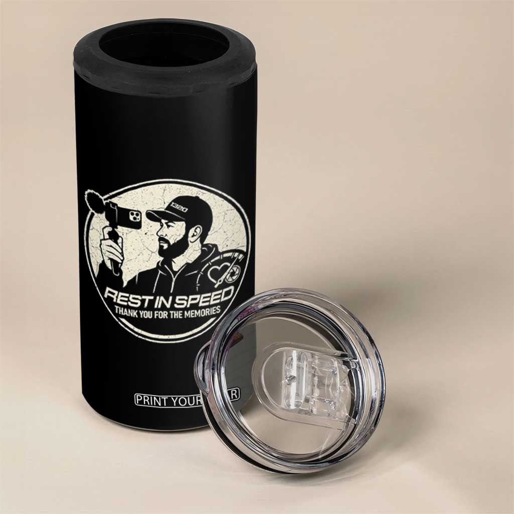 Rest In Speed Thank You For The Memories 4 in 1 Can Cooler Tumbler Automotive Media Legend Memorial Tribute TS02 Print Your Wear