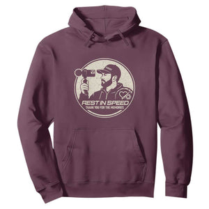 Rest In Speed Thank You For The Memories Hoodie Automotive Media Legend Memorial Tribute TS02 Maroon Print Your Wear