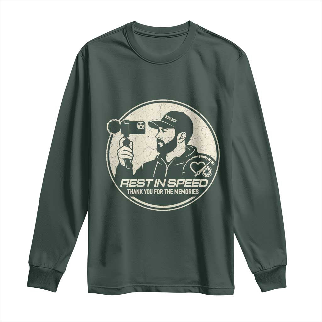 Rest In Speed Thank You For The Memories Long Sleeve Shirt Automotive Media Legend Memorial Tribute TS02 Dark Forest Green Print Your Wear