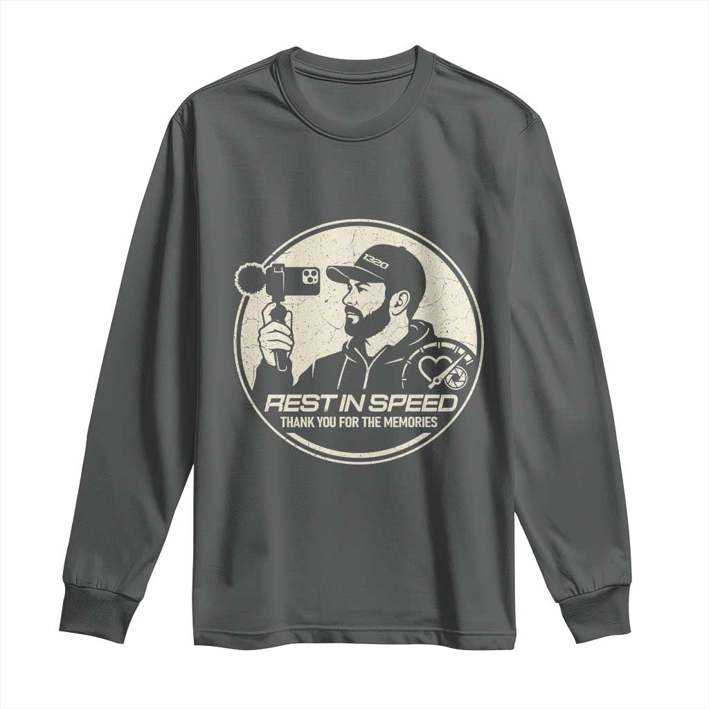 Rest In Speed Thank You For The Memories Long Sleeve Shirt Automotive Media Legend Memorial Tribute TS02 Dark Heather Print Your Wear
