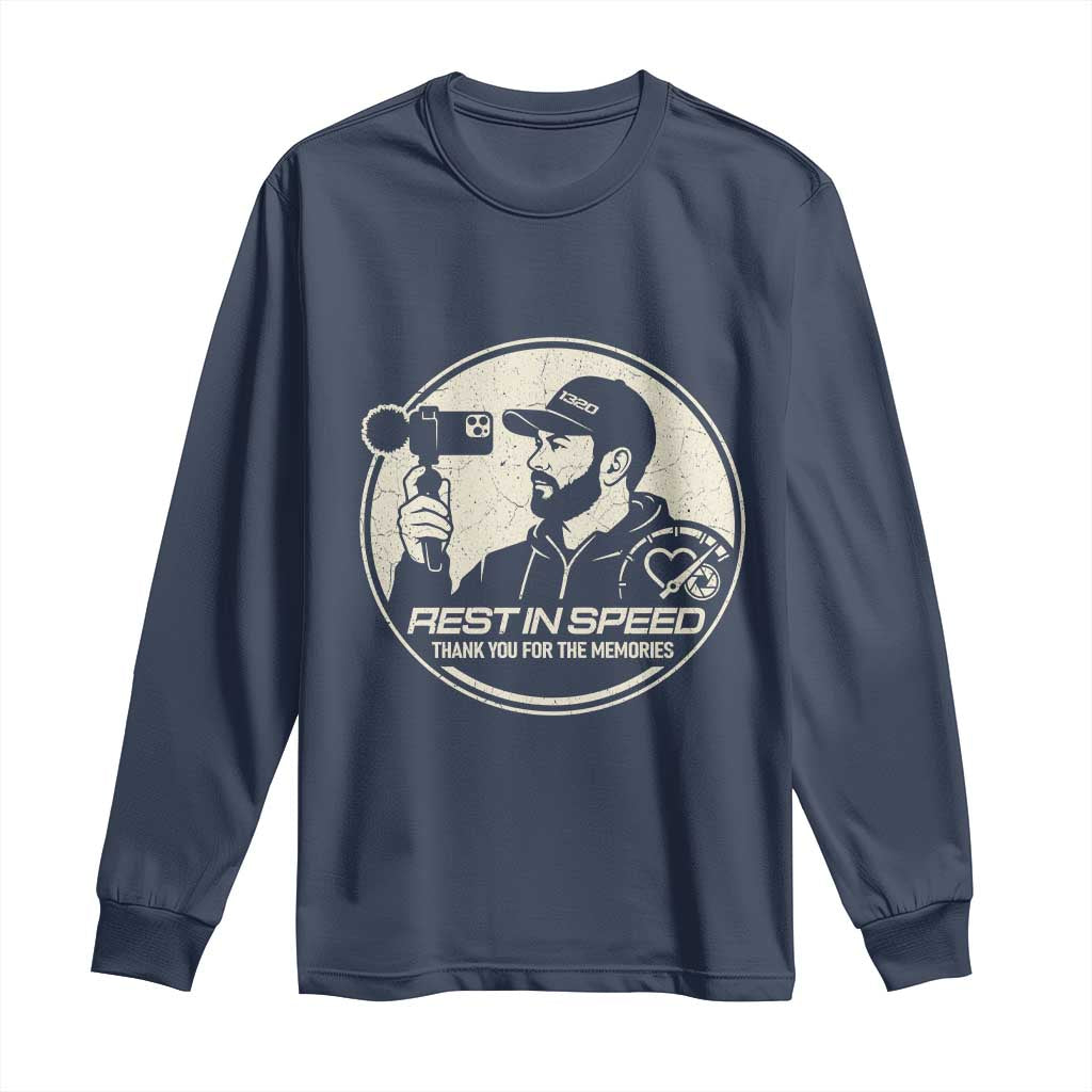 Rest In Speed Thank You For The Memories Long Sleeve Shirt Automotive Media Legend Memorial Tribute TS02 Navy Print Your Wear