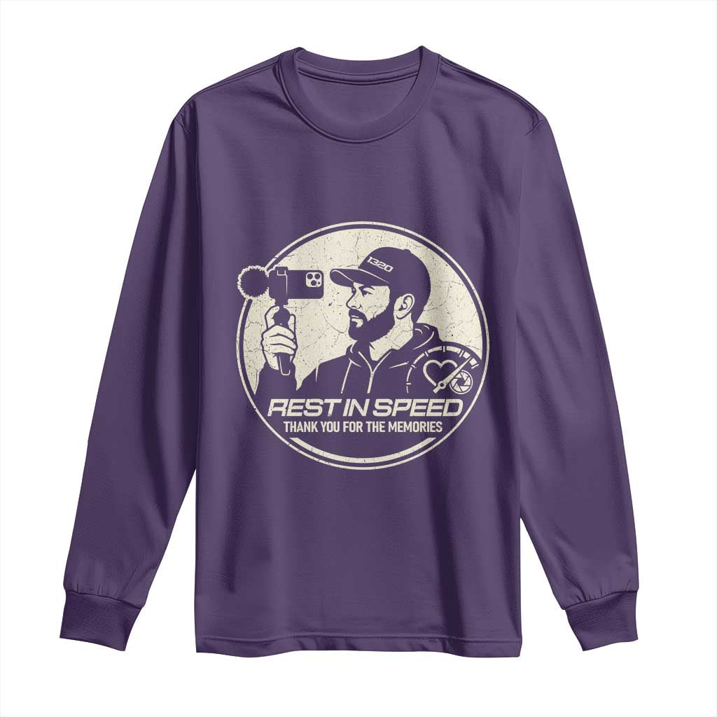 Rest In Speed Thank You For The Memories Long Sleeve Shirt Automotive Media Legend Memorial Tribute TS02 Purple Print Your Wear