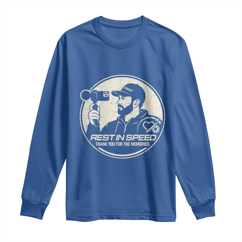 Rest In Speed Thank You For The Memories Long Sleeve Shirt Automotive Media Legend Memorial Tribute TS02 Royal Blue Print Your Wear