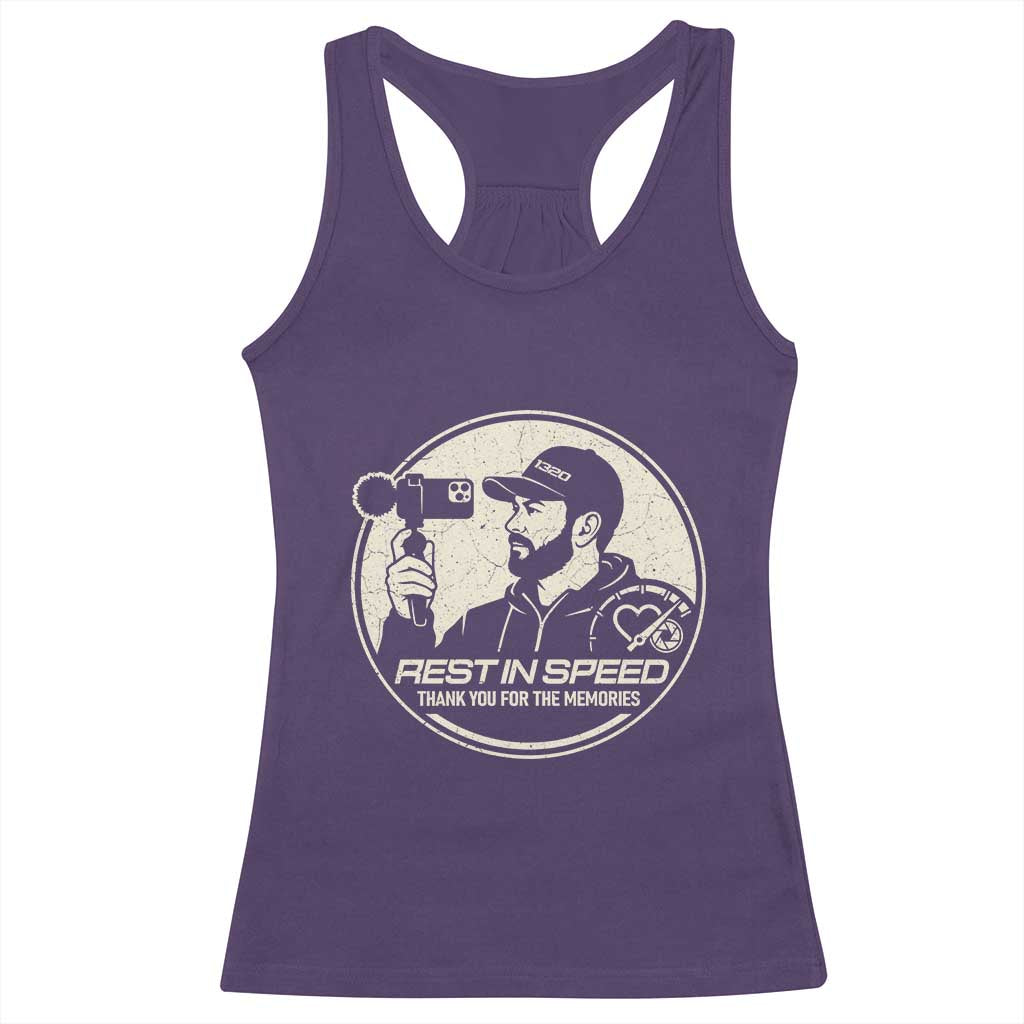 Rest In Speed Thank You For The Memories Racerback Tank Top Automotive Media Legend Memorial Tribute TS02 Purple Print Your Wear