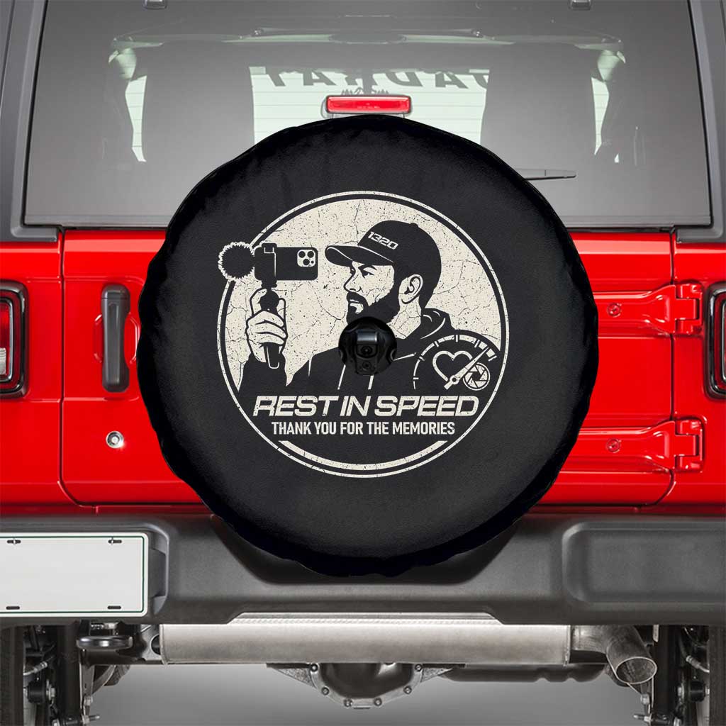 Rest In Speed Thank You For The Memories Spare Tire Cover Automotive Media Legend Memorial Tribute TS02 Black Print Your Wear