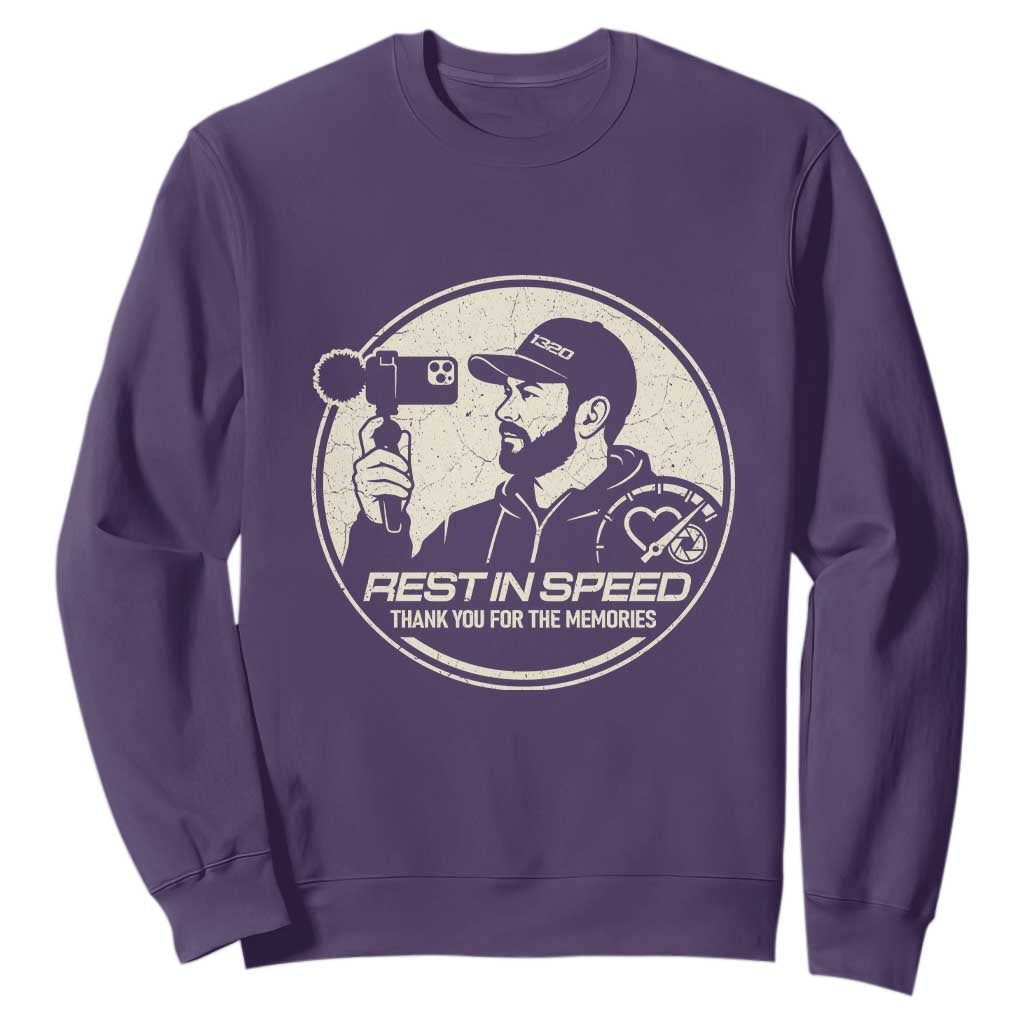 Rest In Speed Thank You For The Memories Sweatshirt Automotive Media Legend Memorial Tribute TS02 Purple Print Your Wear