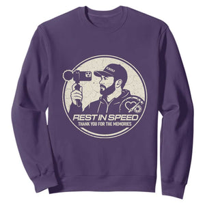 Rest In Speed Thank You For The Memories Sweatshirt Automotive Media Legend Memorial Tribute TS02 Purple Print Your Wear